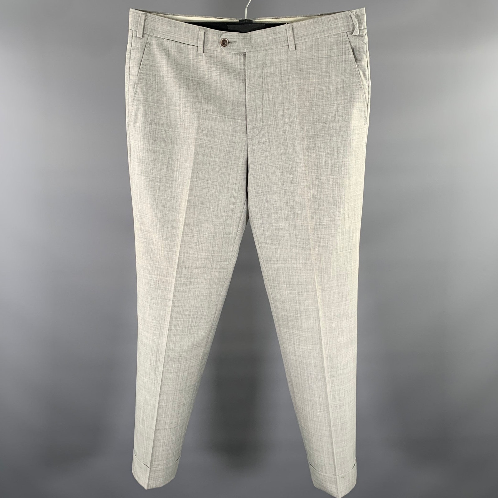Suit Supply Size 34 Grey Wool Cuffed Casual Pants